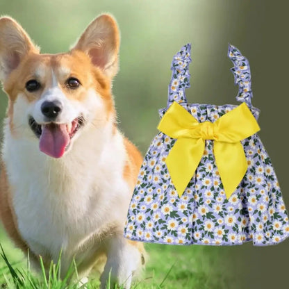 Floral Cotton Suspender Skirt for Sphynx Cats and Dogs