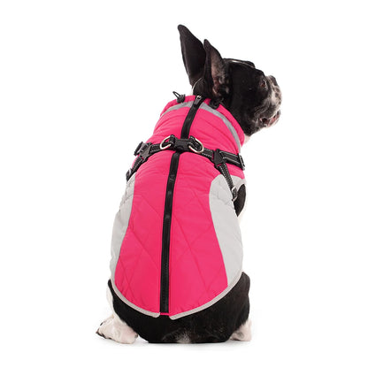 Waterproof Winter Dog Jacket with Harness for Small to Large Breeds