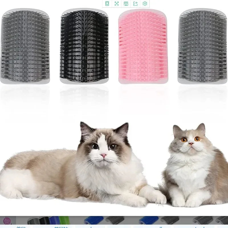 Cat Self-Cleaning Brush and Scratcher for Cats with Catnip