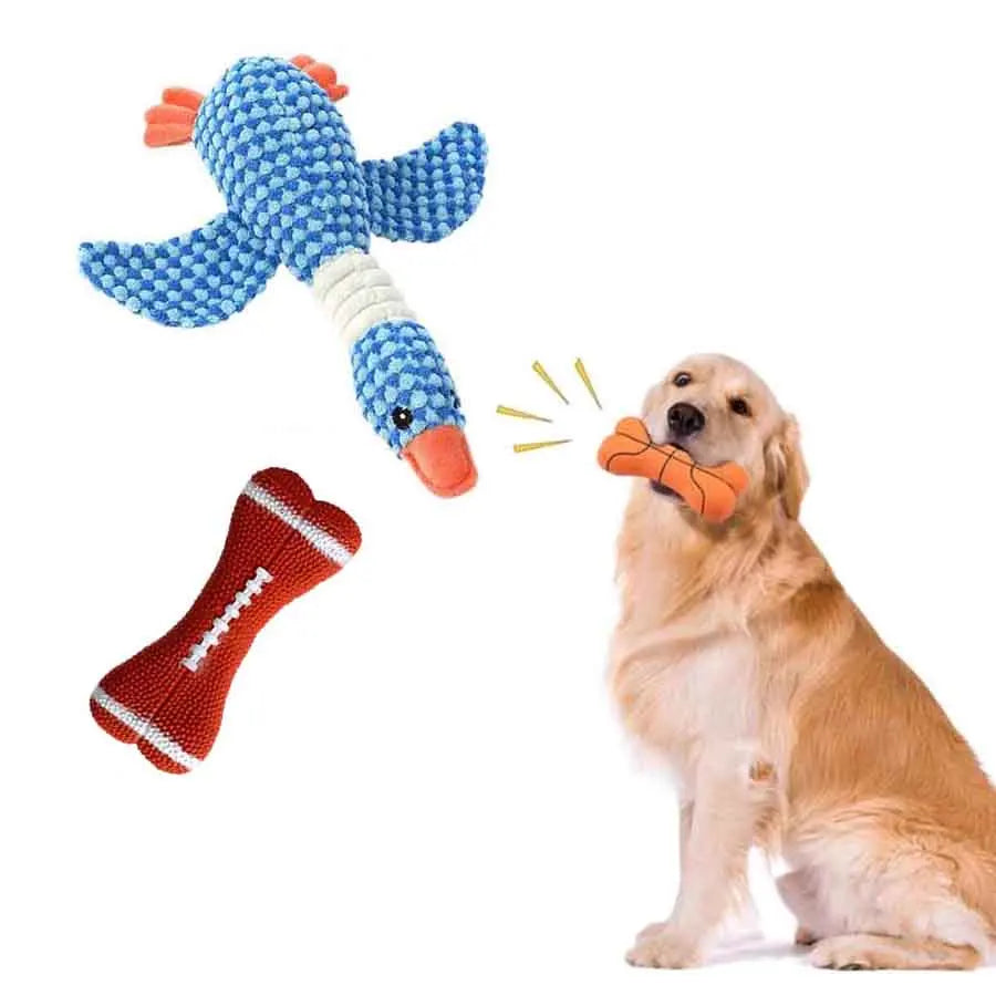 Plush Goose Chew Toy for Dogs - Dental Care and Fun