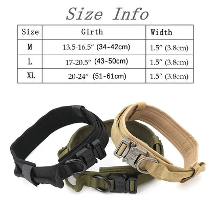 Tactical Dog Collar with Handle for Medium and Large Dogs