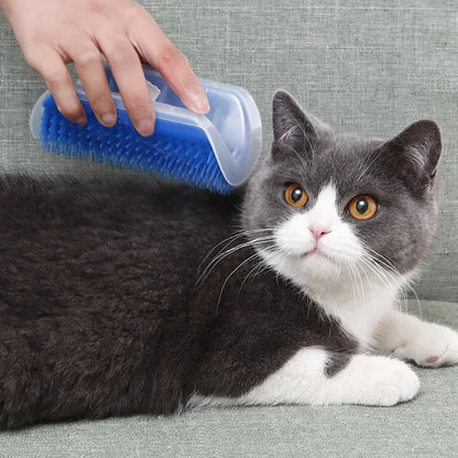 Cat Self-Cleaning Brush and Scratcher for Cats with Catnip