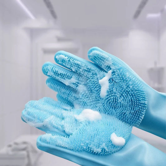 Silicone Bath Gloves and Scrub Brush for Dogs