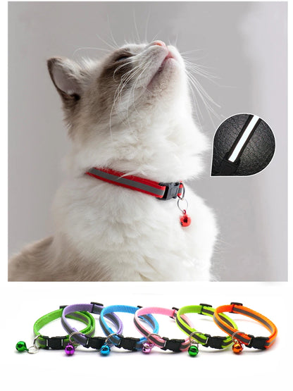 Adjustable Reflective Collars with Bells for Cats and Small Dogs