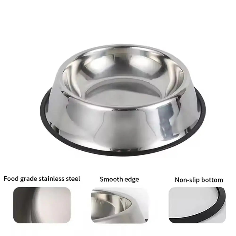 Large Steel Pet Feeding Bowl for Cats and Dogs