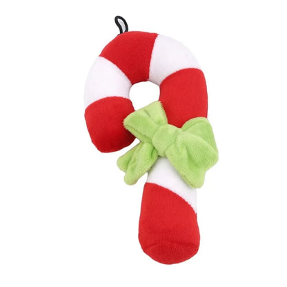 Candy Cane Dog Chew Toy - Interactive Bite Training Tool