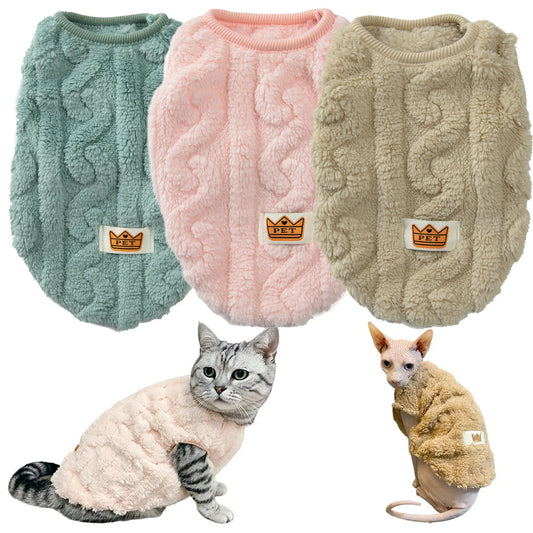 Warm Fleece Pet Sweater for Small Dogs and Cats