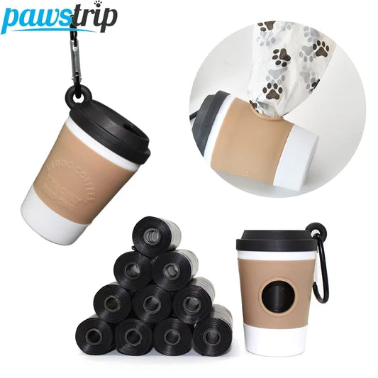 Coffee Cup-Shaped Dog Poop Bag Dispenser for Walks