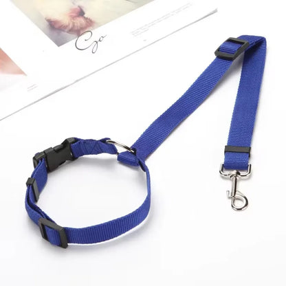 Adjustable Two-in-One Pet Car Seat Belt and Leash