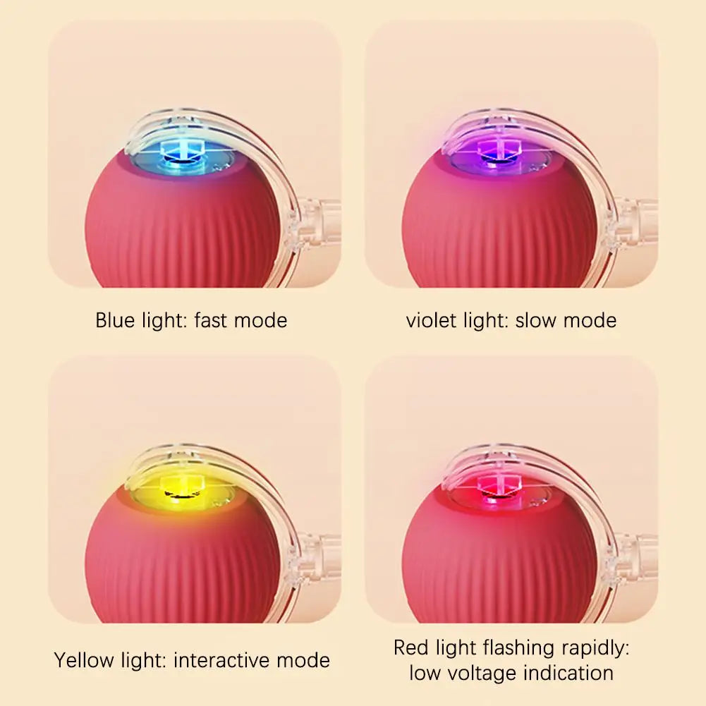 Rechargeable Interactive Cat Ball Toy with Faux Tail
