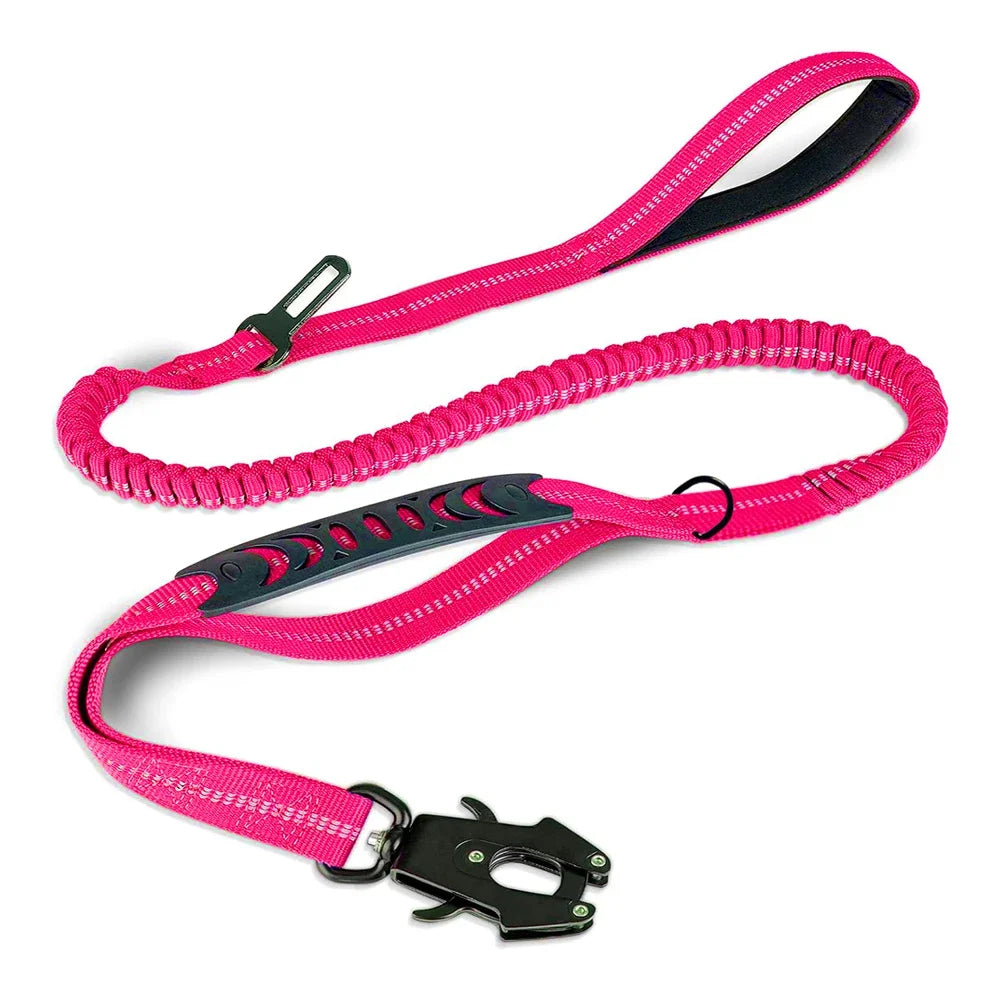 Heavy Duty Bungee Dog Leash with Car Seatbelt for Large Dogs