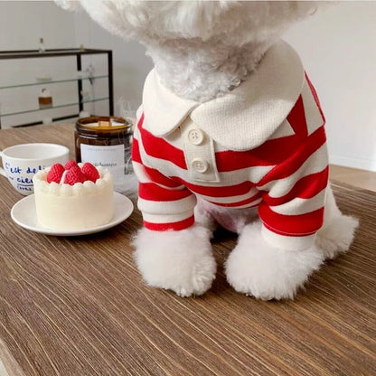 Stripe Polo Shirt for Small Dogs - Cooling Vest for Pets