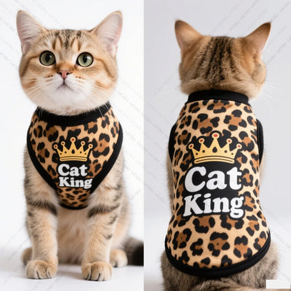 Leopard Print Cat Vest for Summer Style and Comfort
