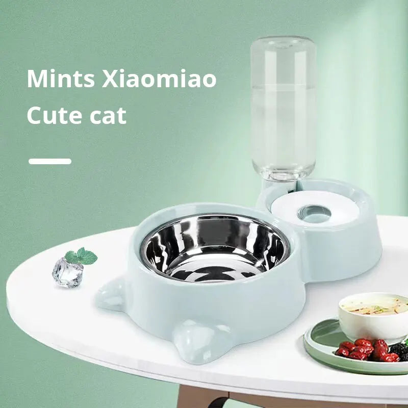 Automatic Pet Water and Food Bowl Fountain for Cats and Dogs