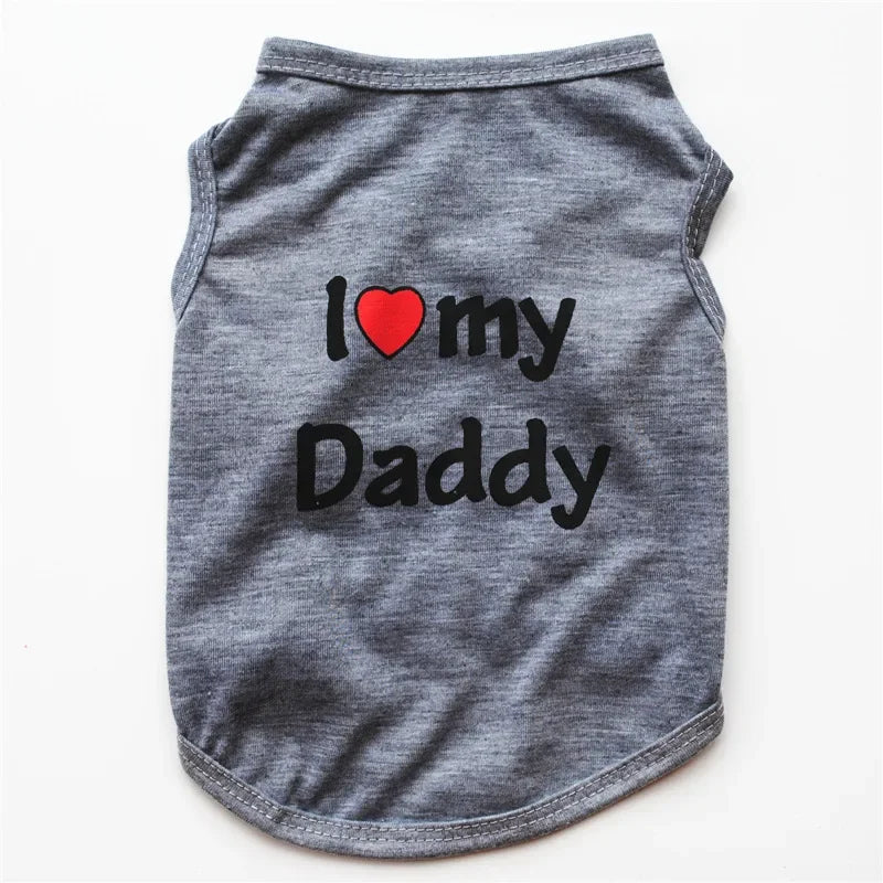 I Love Mommy & Daddy Cat Vest Tee Shirt for Kittens