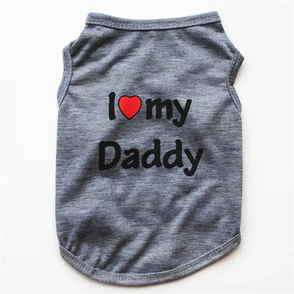I Love Mommy & Daddy Cat Vest Tee Shirt for Kittens