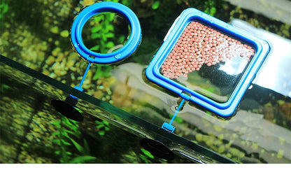 Portable Fish Feeding Ring with Suction Cups for Aquariums