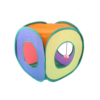 Foldable Cat Tunnel Toy - Breathable Indoor Play for Cats