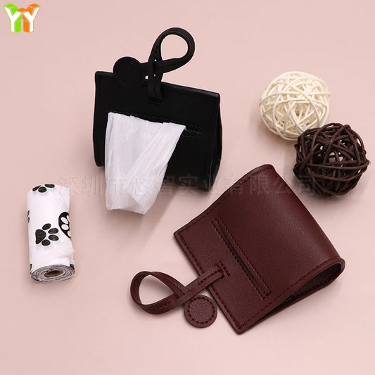 Leather Dog Waste Bag Dispenser for Easy Cleanup
