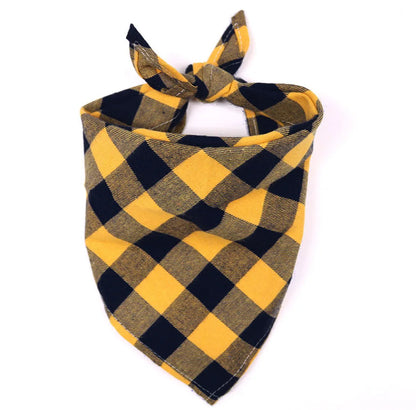 Plaid Cotton Bandana for Medium to Large Dogs