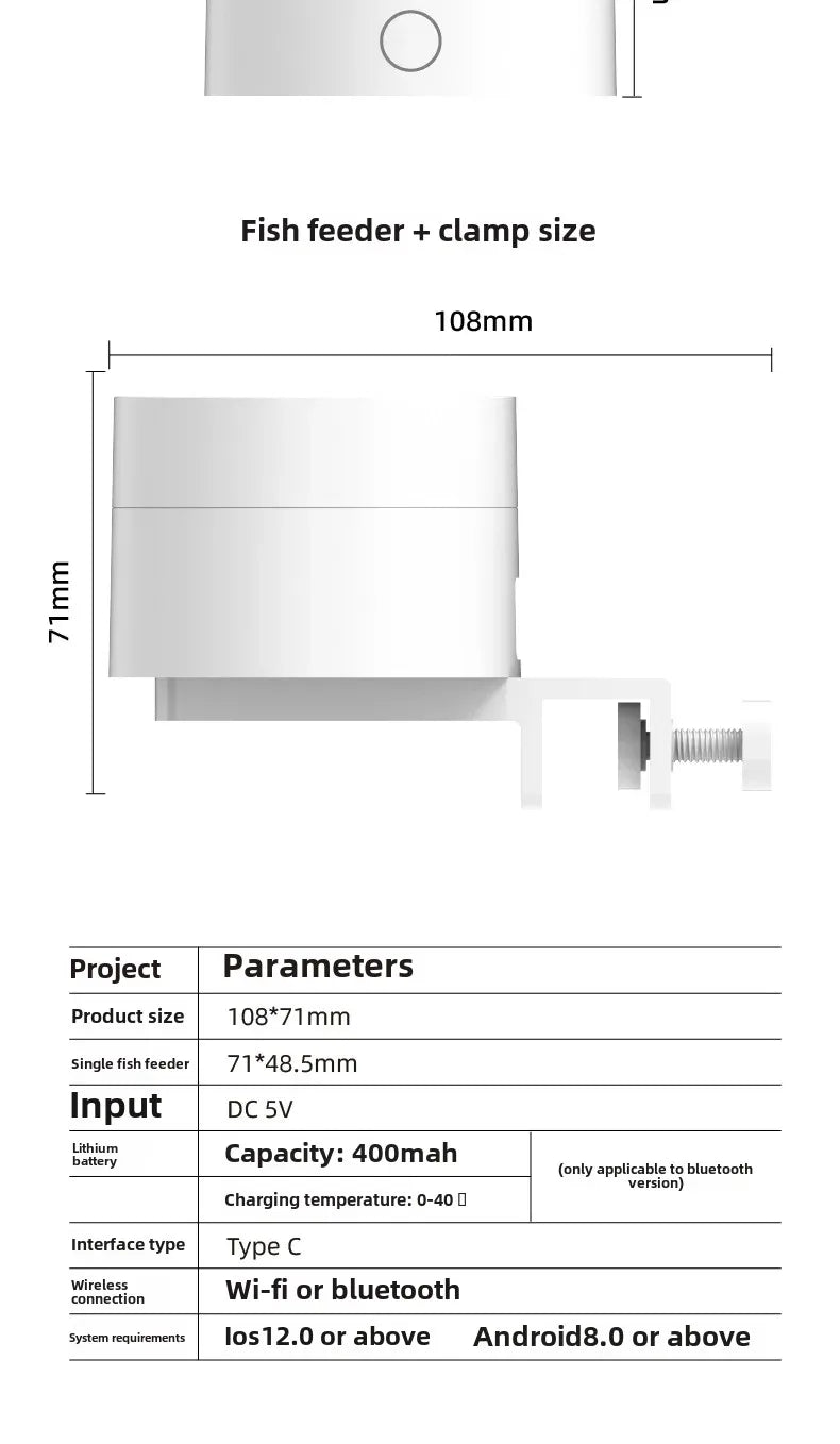 Timed Fish Feeder for Small Tanks - Clog-Free Design