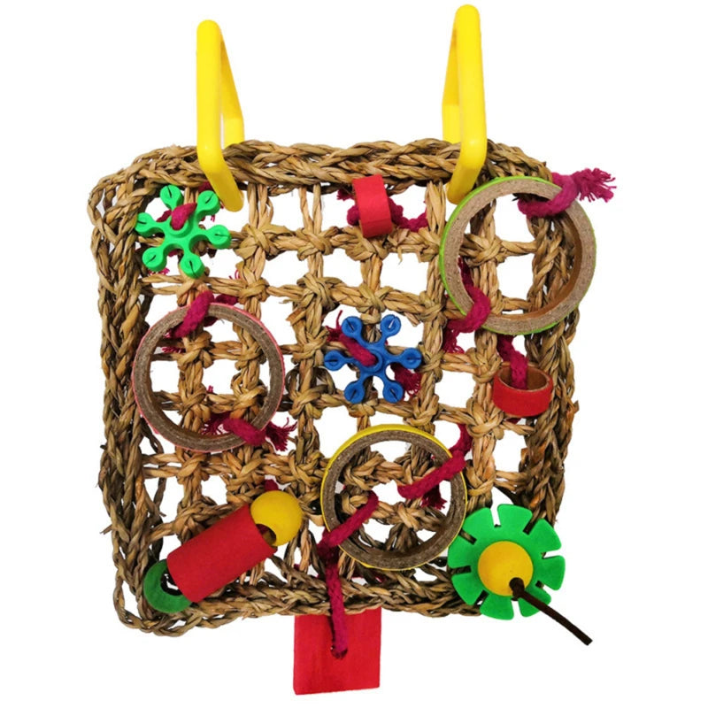Colorful Hanging Parrot Toy for Chewing and Training