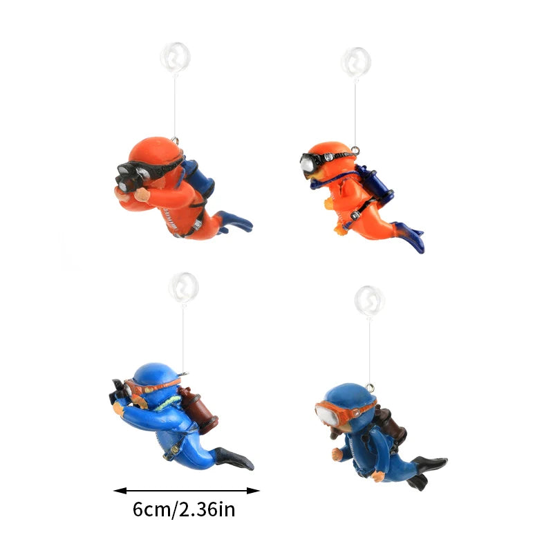 Realistic Floating Diver Ornament for Fish Tank Decoration