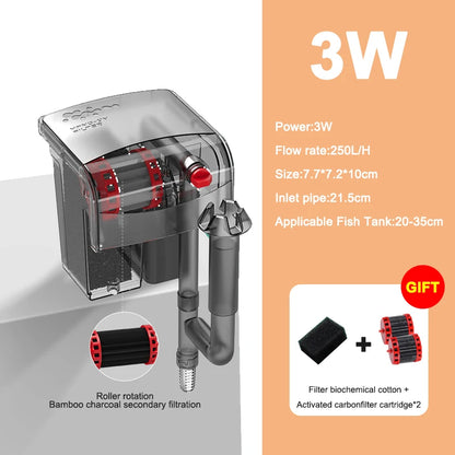 3-in-1 Silent Aquarium Filter and Aeration Pump