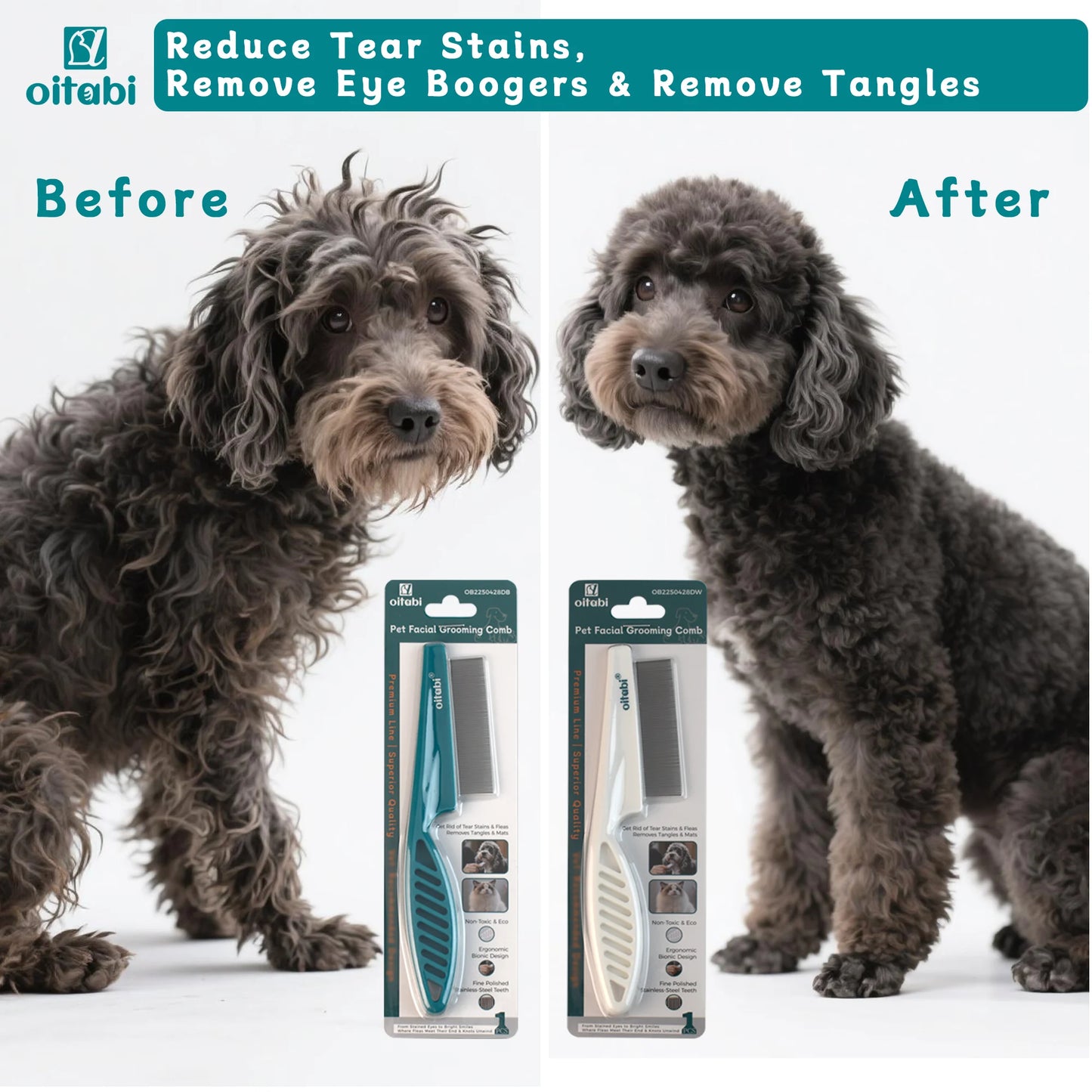 Flea & Lice Comb for Dogs and Cats with Rounded Teeth