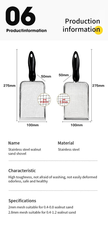 Stainless Steel Cat Litter Scoop with Fine Mesh Sifter