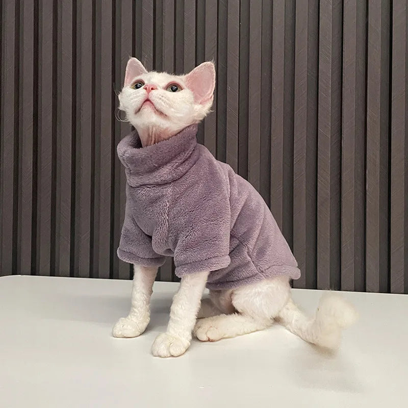 Warm Turtleneck Sweater for Sphynx Cats and Small Dogs