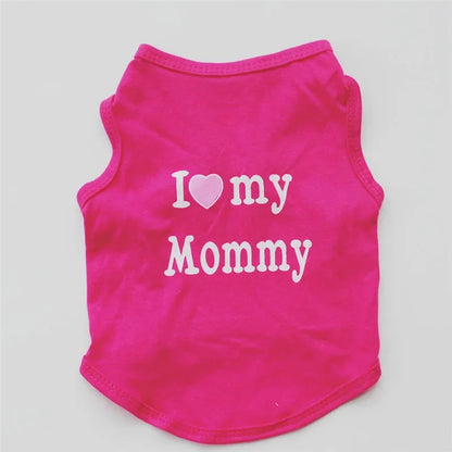 I Love Mommy & Daddy Cat Vest Tee Shirt for Kittens