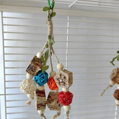 Stainless Steel Bird Toys with Chewable Acrylic Pots