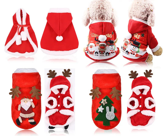 Winter Santa Coat for Small Dogs and Cats – Warm Festive Outfit