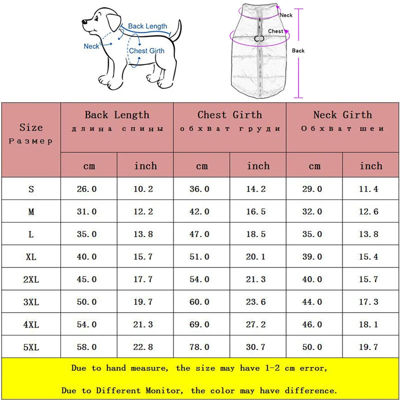 Waterproof Winter Dog Jacket for Small & Large Dogs