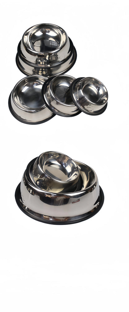 Stainless Steel Pet Feeding Bowl for Dogs and Cats - 6 Sizes