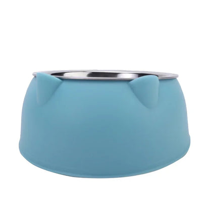 Inclined Stainless Steel Cat and Dog Feeding Bowl