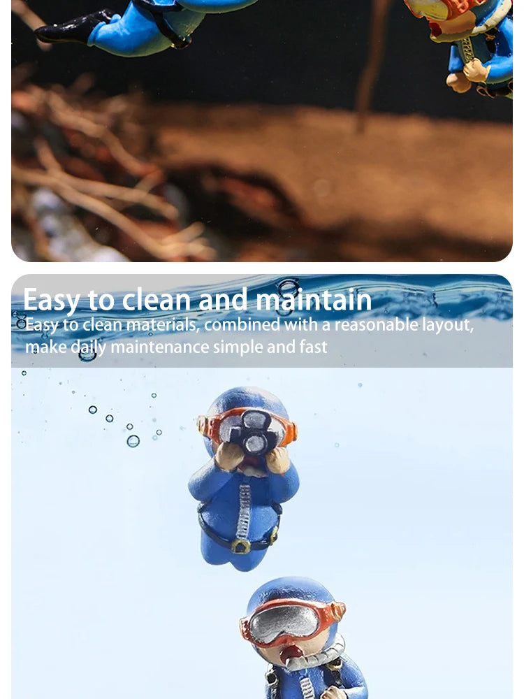 Realistic Floating Diver Ornament for Fish Tank Decoration