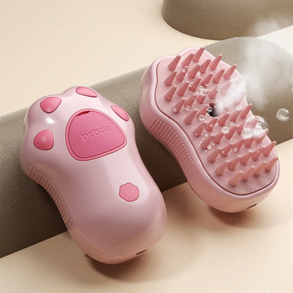 Electric Pet Grooming Brush with Steam and Spray for Dogs and Cats