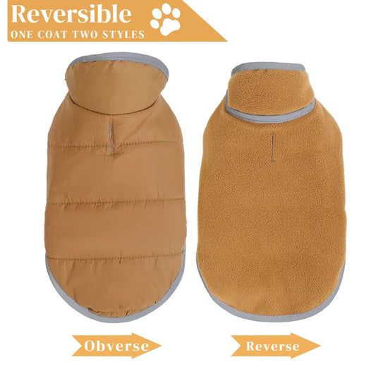 Reversible Waterproof Cat Jacket with Leash Hole for Winter