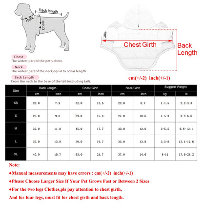 Waterproof Windproof Dog Hoodie for Small Dogs and Cats