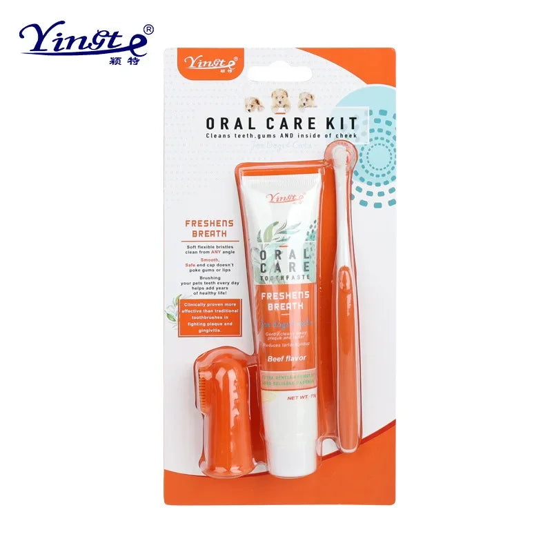 Dog Toothbrush and Toothpaste Kit for Gum Care and Plaque Control