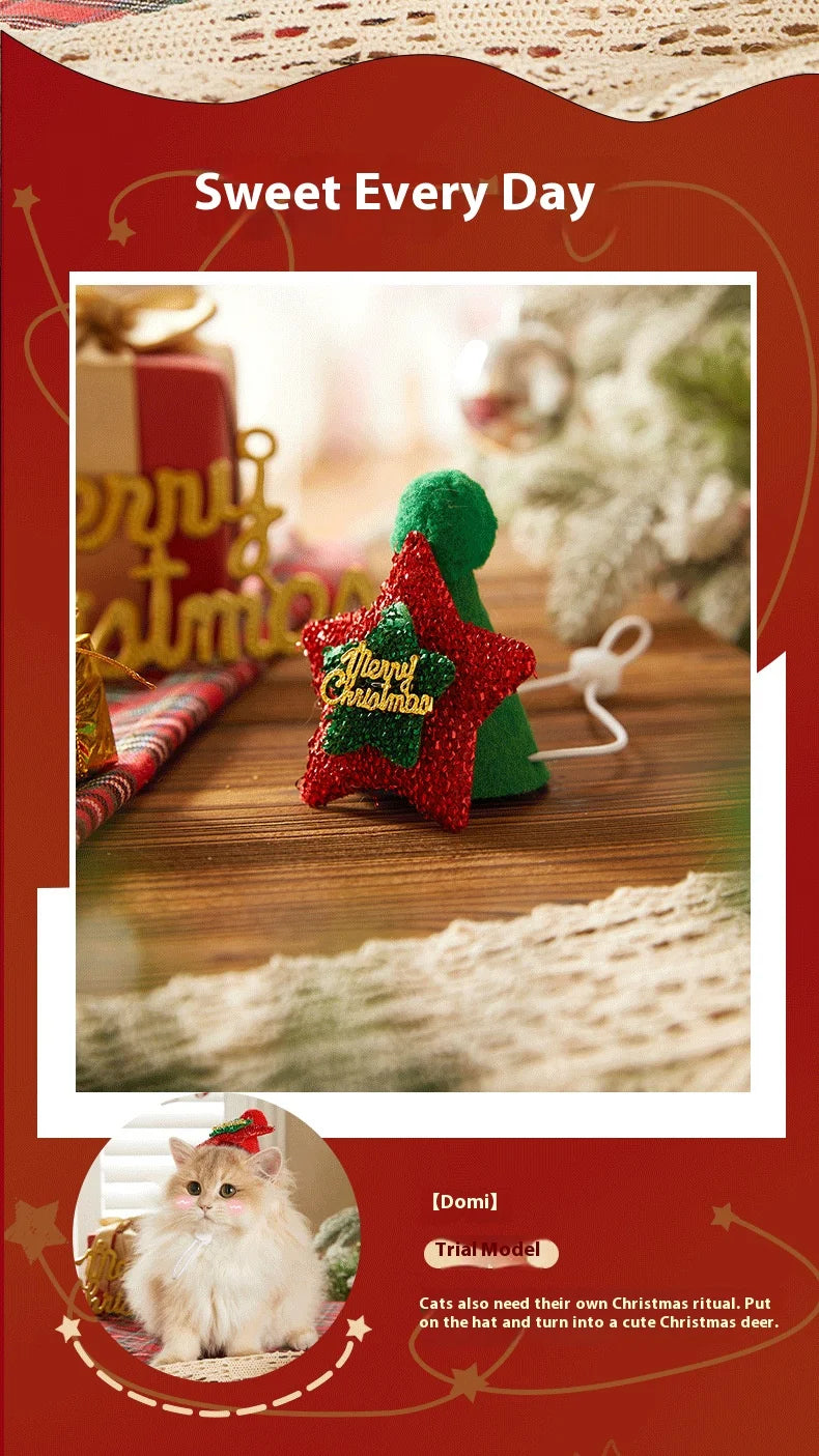 Christmas Hat and Scarf Set for Dogs and Cats