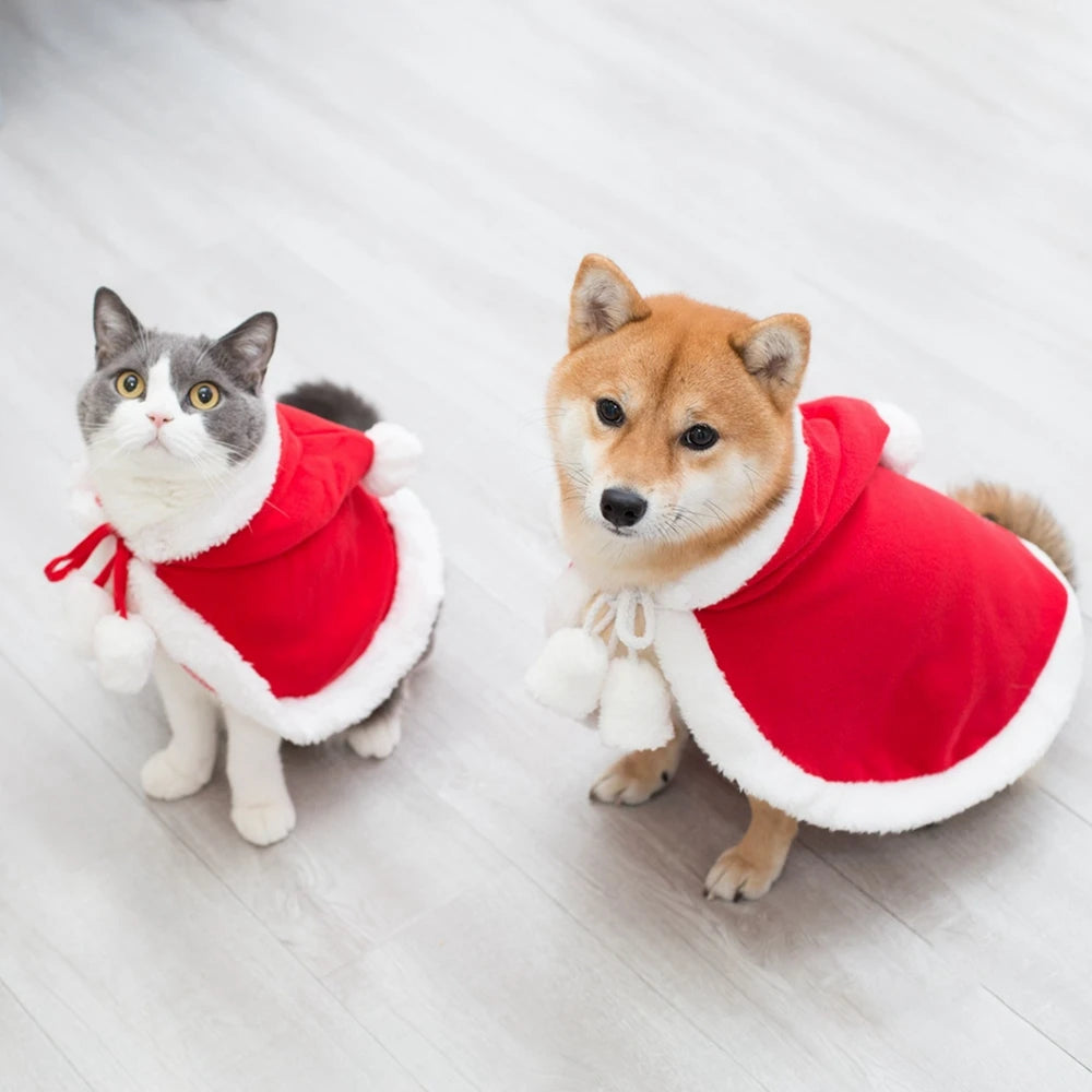 Christmas Santa Dog Hoodie Coat for Small Pets