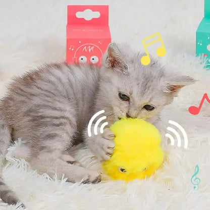 Plush Self-Healing Cat Teaser Balls with Sound Effects