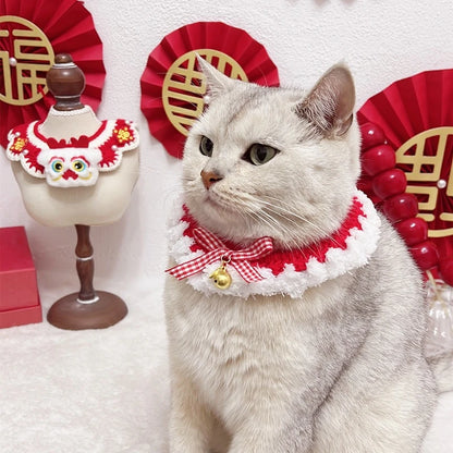 Christmas Cat Bow Tie Collar Scarf for Festive Pet Style