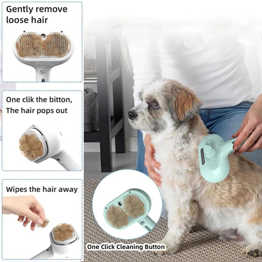 Steam Spray Grooming Brush for Dogs