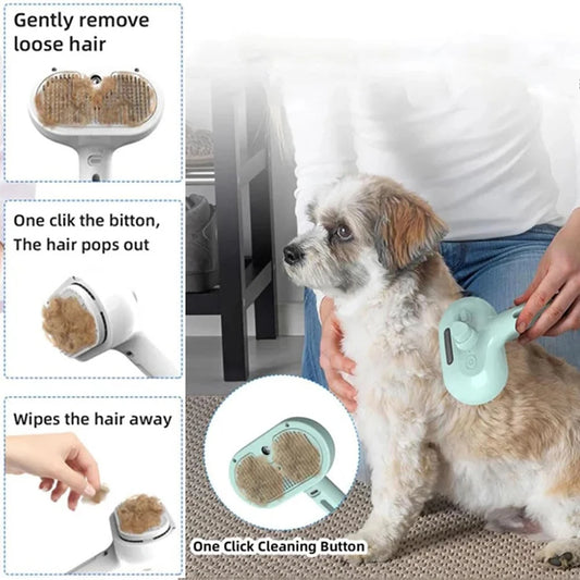 Steam Spray Grooming Brush for Dogs