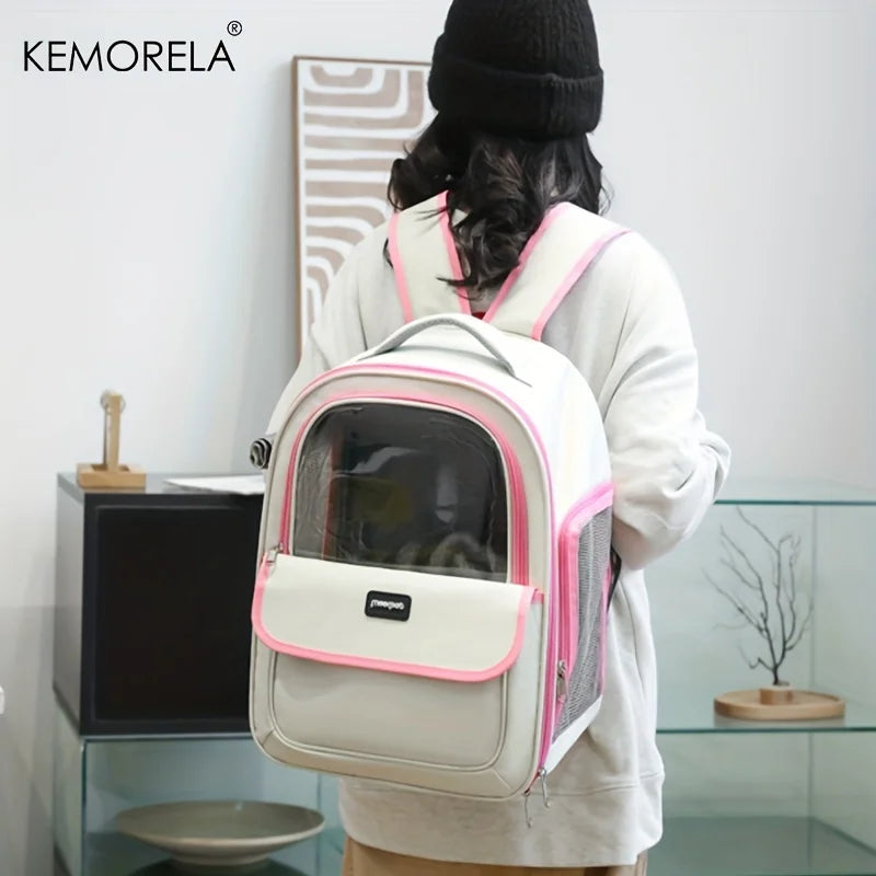Large Transparent Pet Backpack for Cats and Dogs