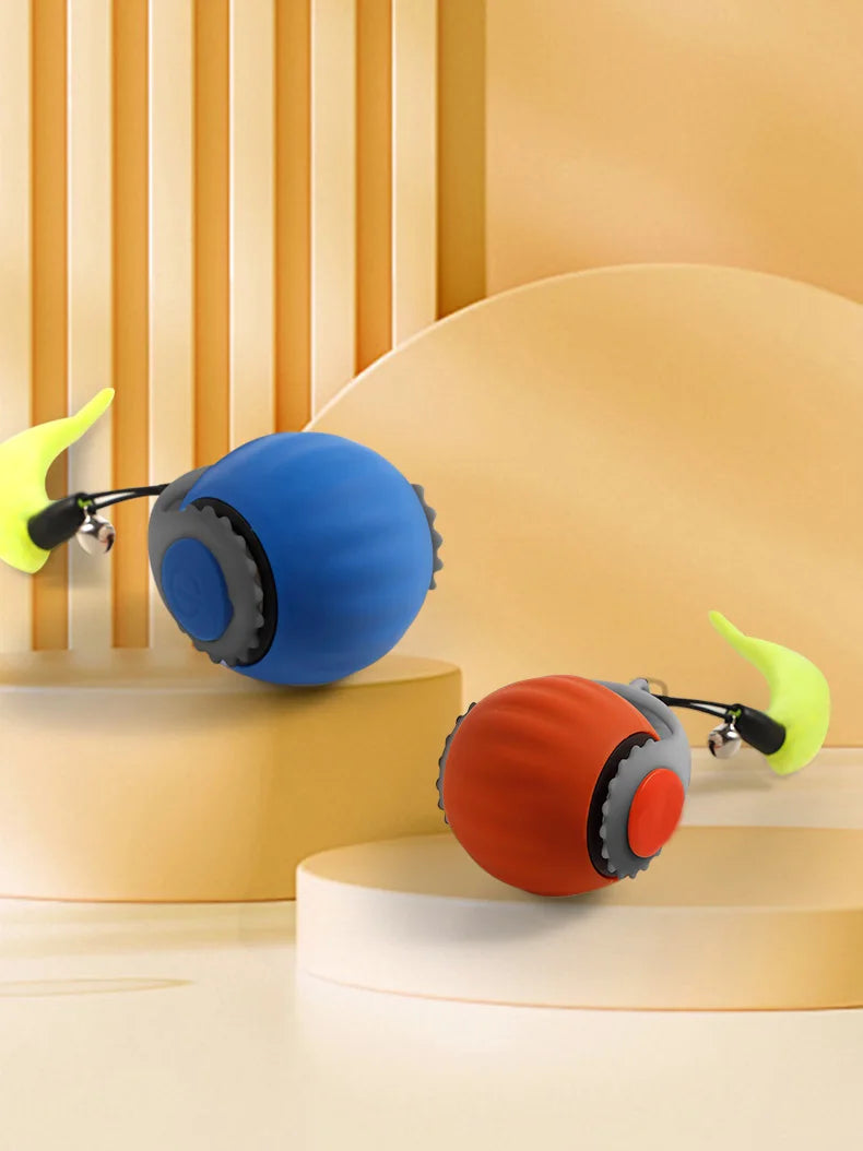 Rechargeable Interactive Cat Ball Toy with Faux Tail